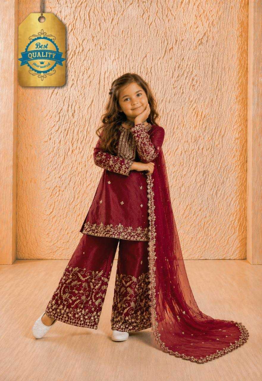 Ynf Pure Silk RIN234 244 Kids Wear Wholesale Kids Sharara Kids Traditional Outfits Kids Party Wear Ethnic Manufacturer- Kids Exports