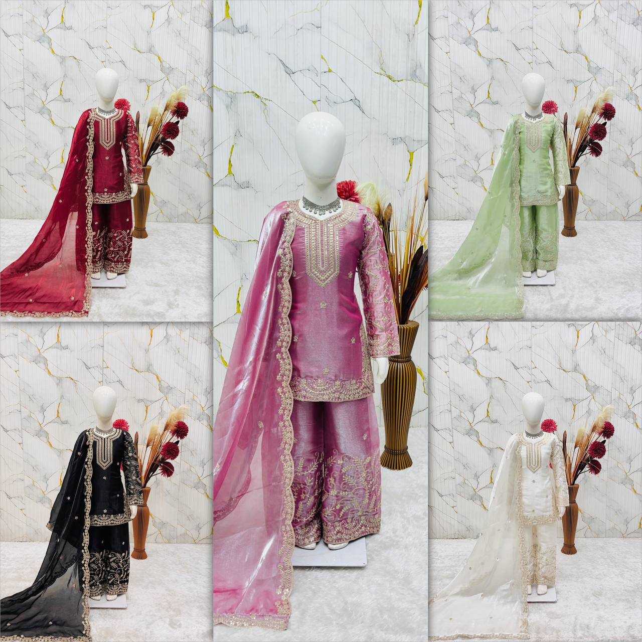 Ynf Pure Silk RIN234 244 Kids Wear Wholesale Kids Sharara Kids Traditional Outfits Kids Party Wear Ethnic Manufacturer- Kids Exports