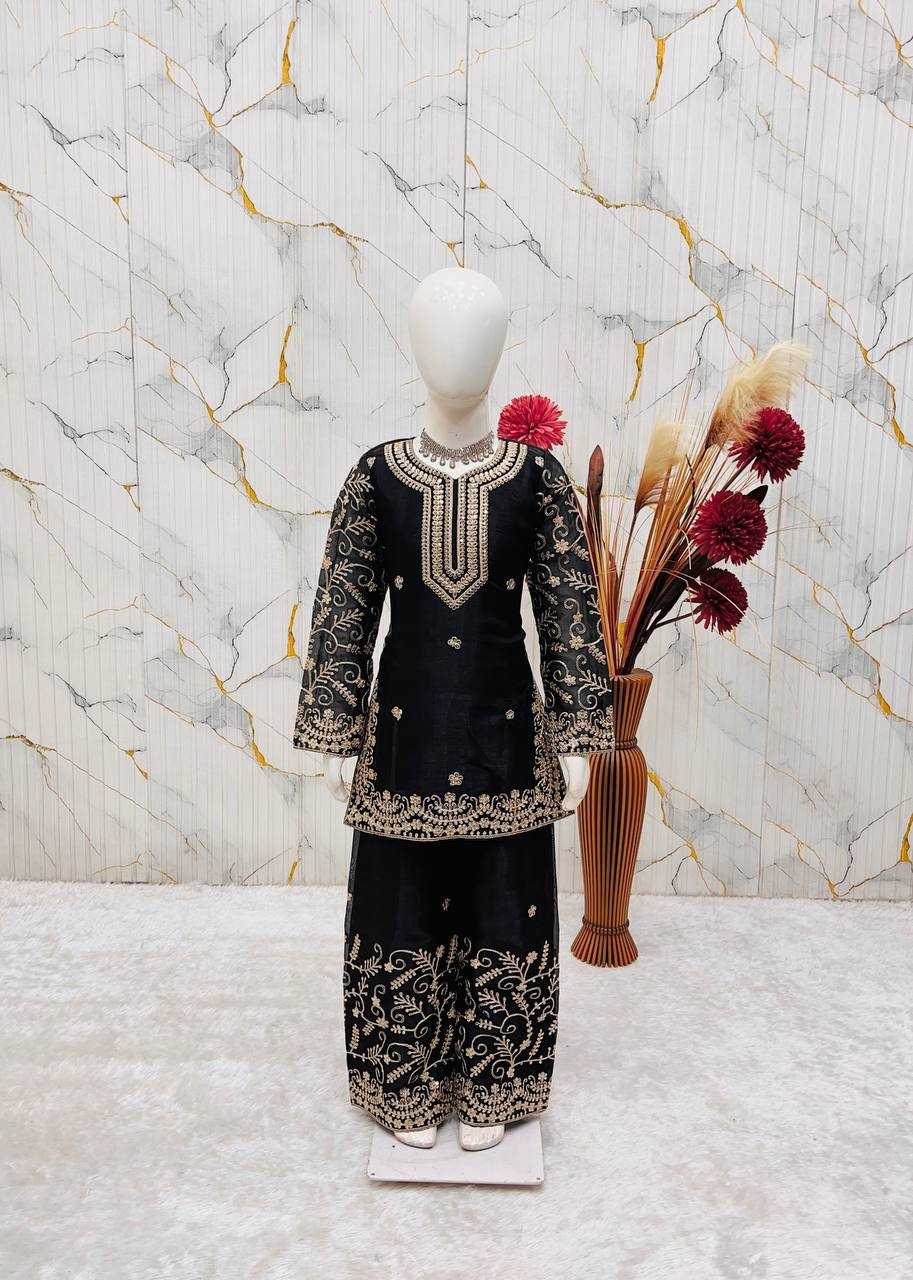 Ynf Pure Silk RIN234 244 Kids Wear Wholesale Kids Sharara Kids Traditional Outfits Kids Party Wear Ethnic Manufacturer- Kids Exports