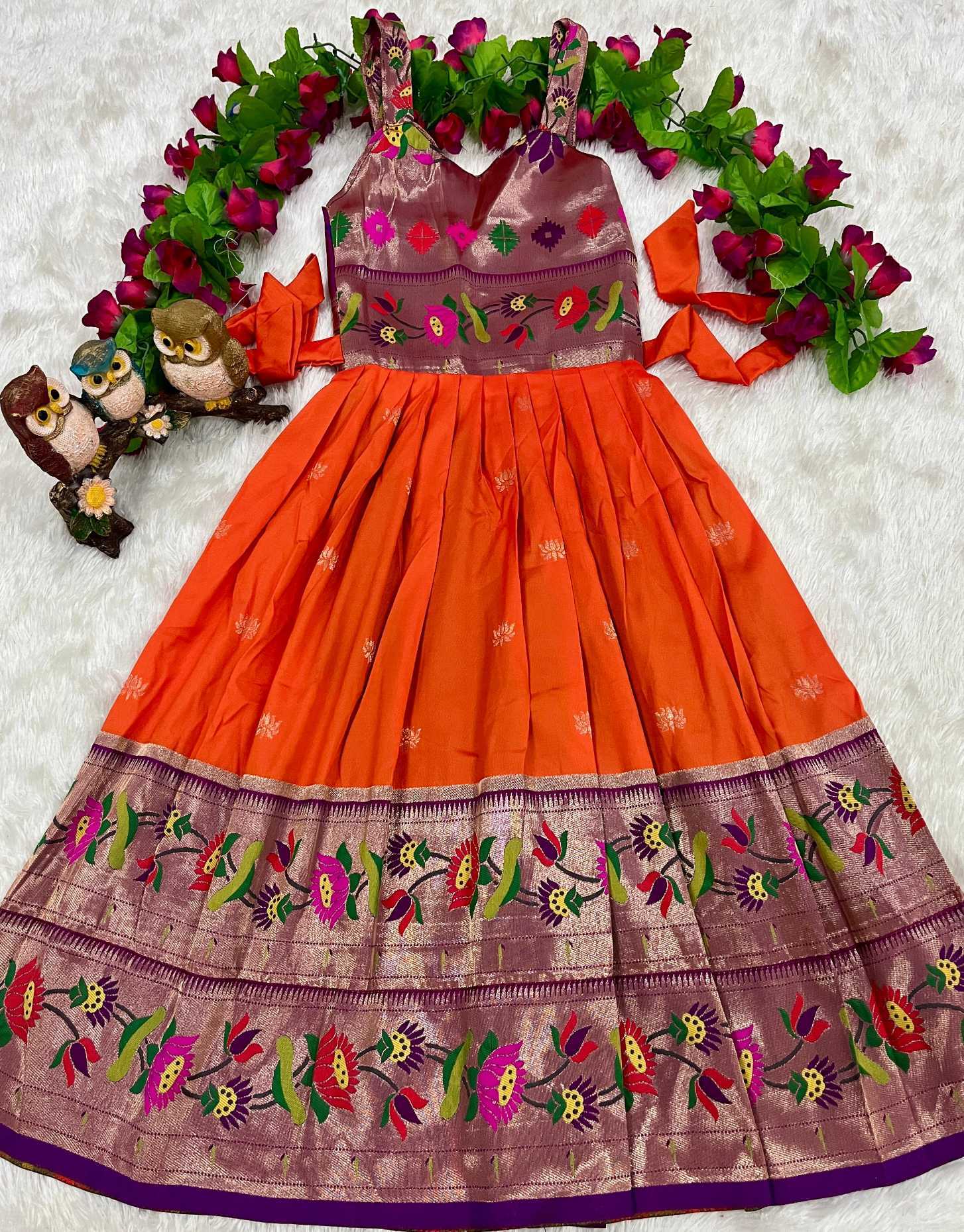Ynf Soft Silk KESH685 Darisha Kids Wear Wholesale Kids Gown Kids Ethnic Gowns Manufacturer- Kids Exports