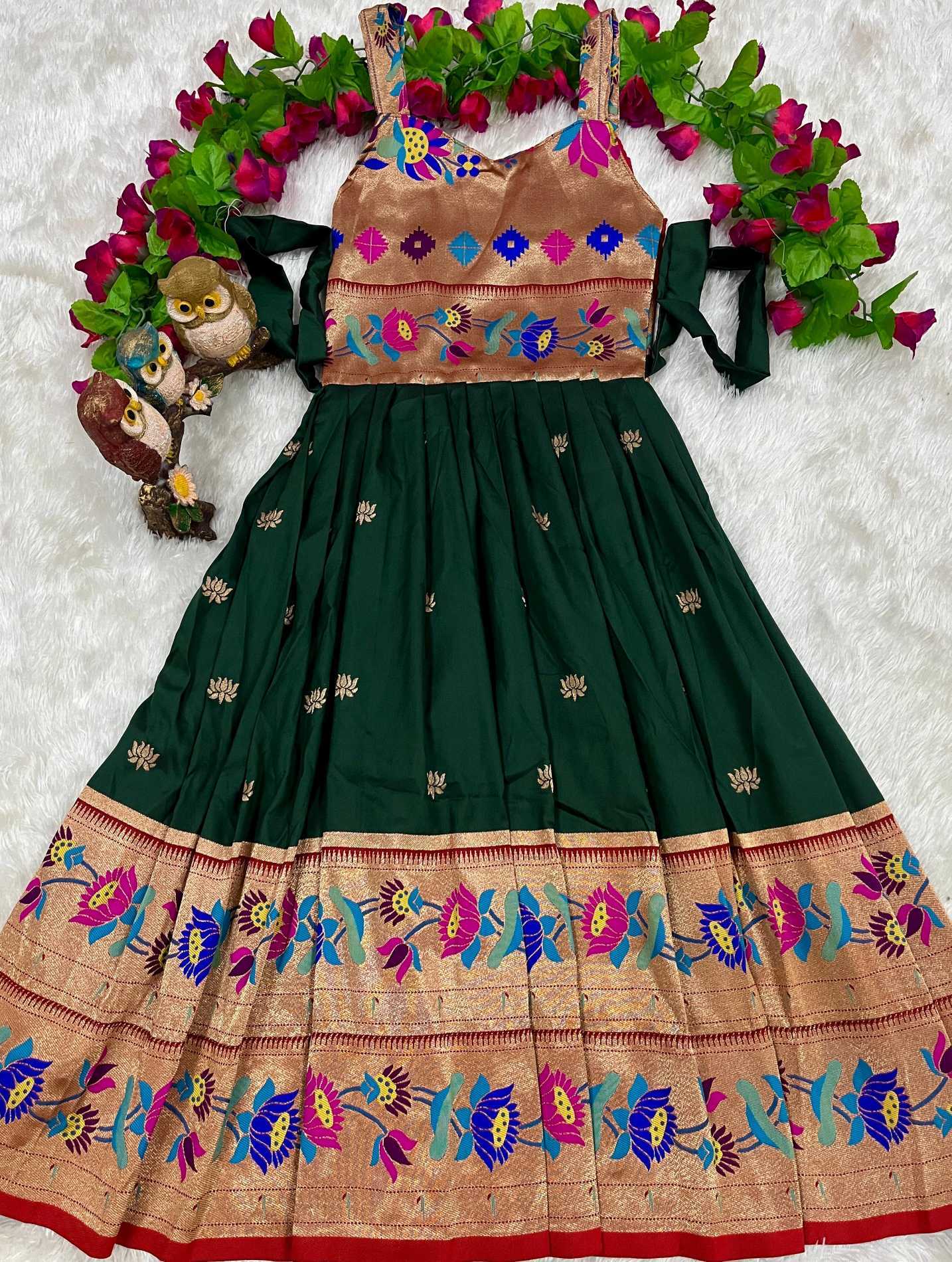 Ynf Soft Silk KESH685 Darisha Kids Wear Wholesale Kids Gown Kids Ethnic Gowns Manufacturer- Kids Exports