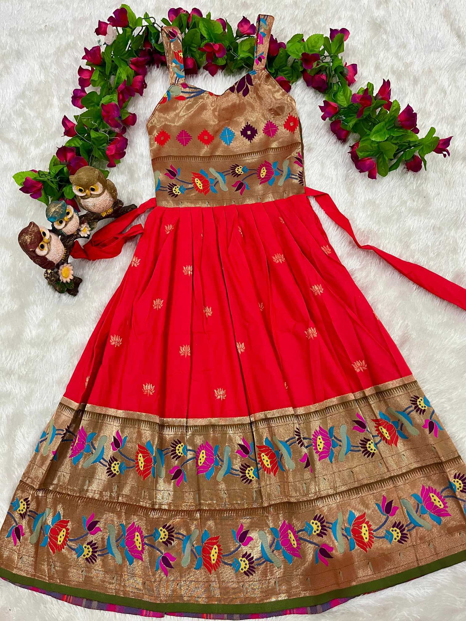Ynf Soft Silk KESH685 Darisha Kids Wear Wholesale Kids Gown Kids Ethnic Gowns Manufacturer- Kids Exports