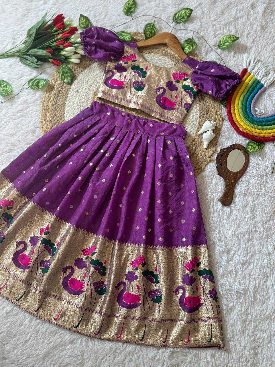 Ynf Soft Silk KESH709 42 Kids Wear Wholesale Kids Co-ord Set Kids Traditional Outfits Kids Lehenga Choli Manufacturer- Kids Exports
