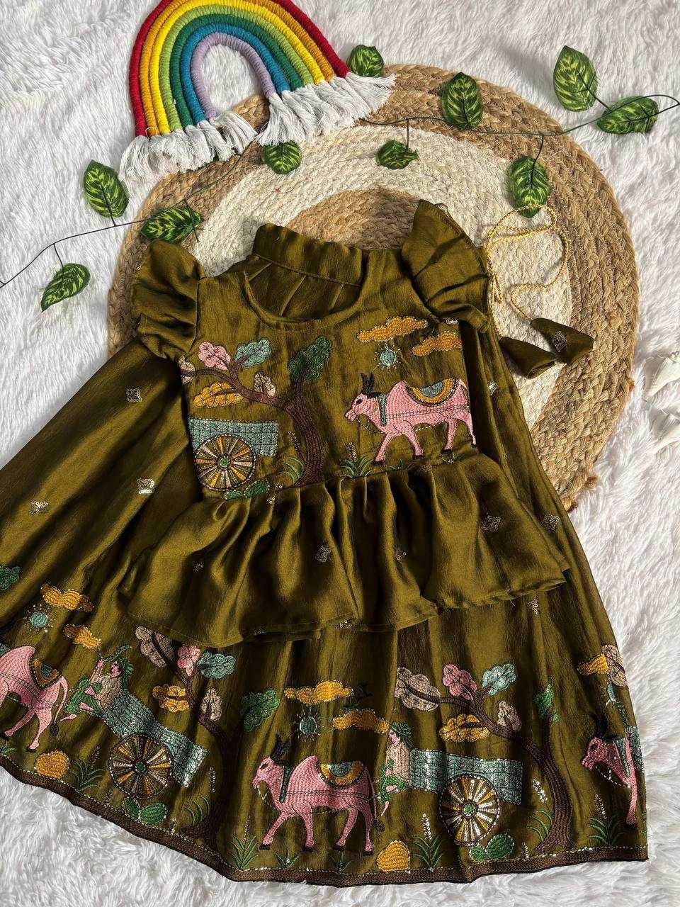 Ynf Space Silk KESH709 38 Kids Wear Wholesale Kids Designer Frock Kids Lehenga Choli Kids Festive Wear Manufacturer- Kids Exports