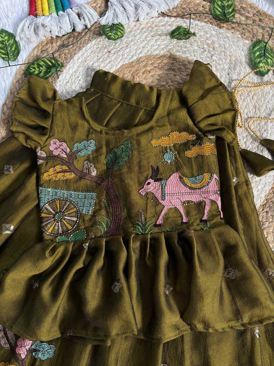 Ynf Space Silk KESH709 38 Kids Wear Wholesale Kids Designer Frock Kids Lehenga Choli Kids Festive Wear Manufacturer- Kids Exports