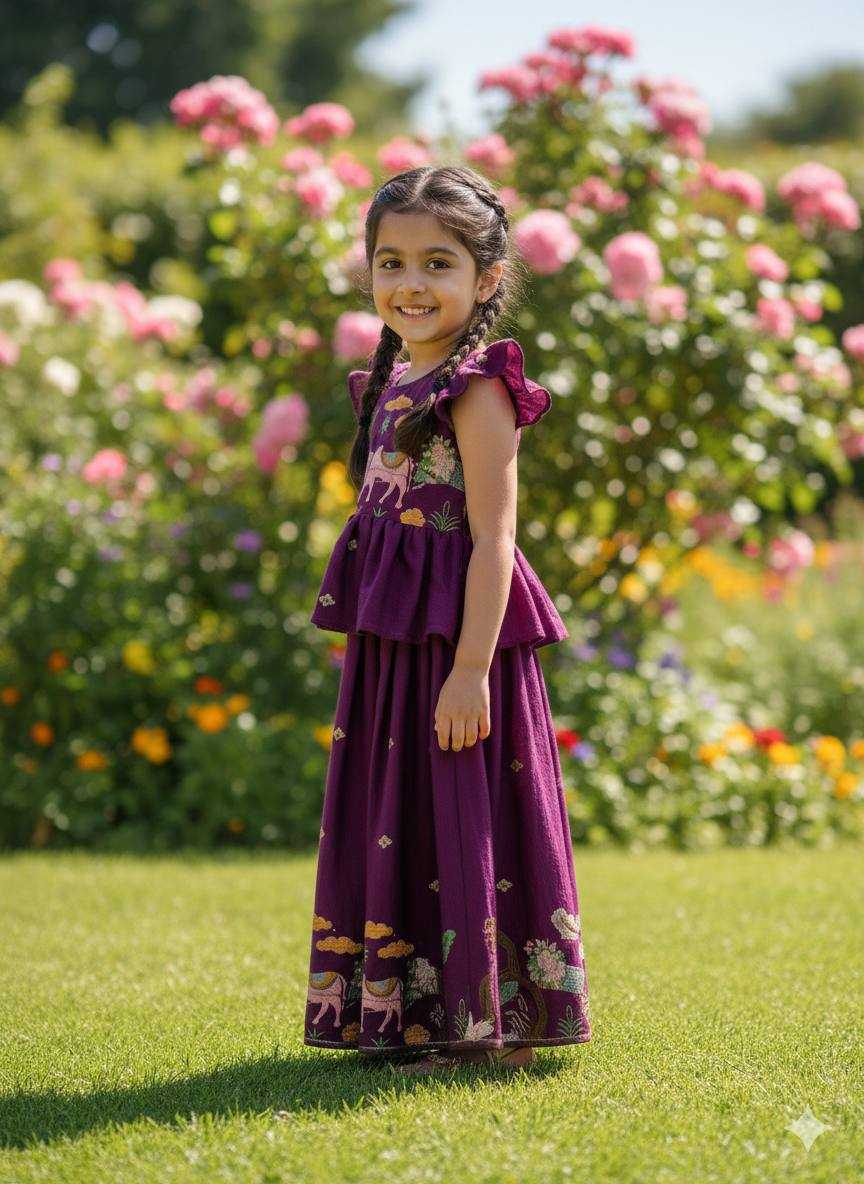 Ynf Space Silk KESH709 38 Kids Wear Wholesale Kids Designer Frock Kids Lehenga Choli Kids Festive Wear Manufacturer- Kids Exports