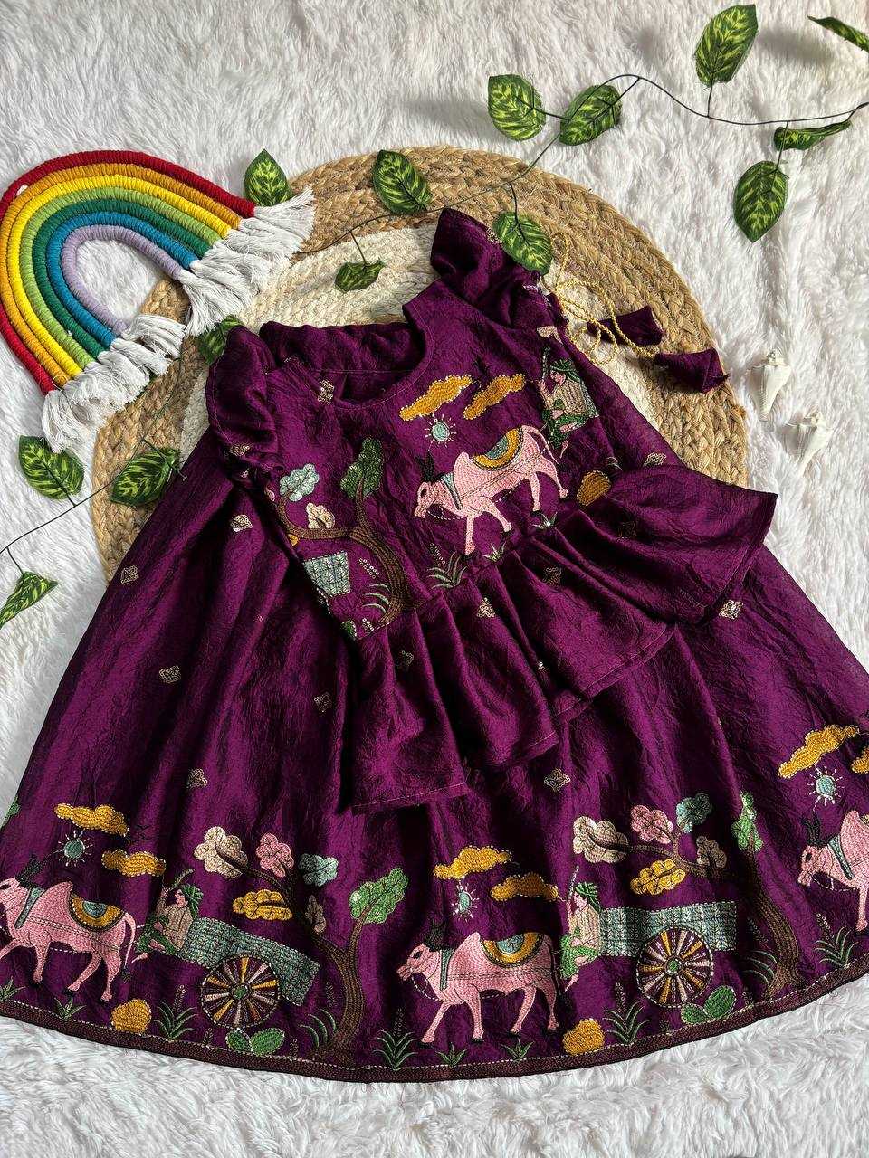 Ynf Space Silk KESH709 38 Kids Wear Wholesale Kids Designer Frock Kids Lehenga Choli Kids Festive Wear Manufacturer- Kids Exports