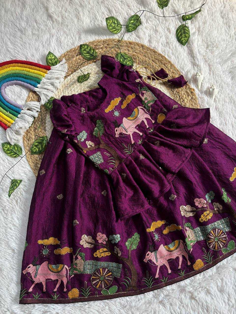 Ynf Space Silk KESH709 38 Kids Wear Wholesale Kids Designer Frock Kids Lehenga Choli Kids Festive Wear Manufacturer- Kids Exports