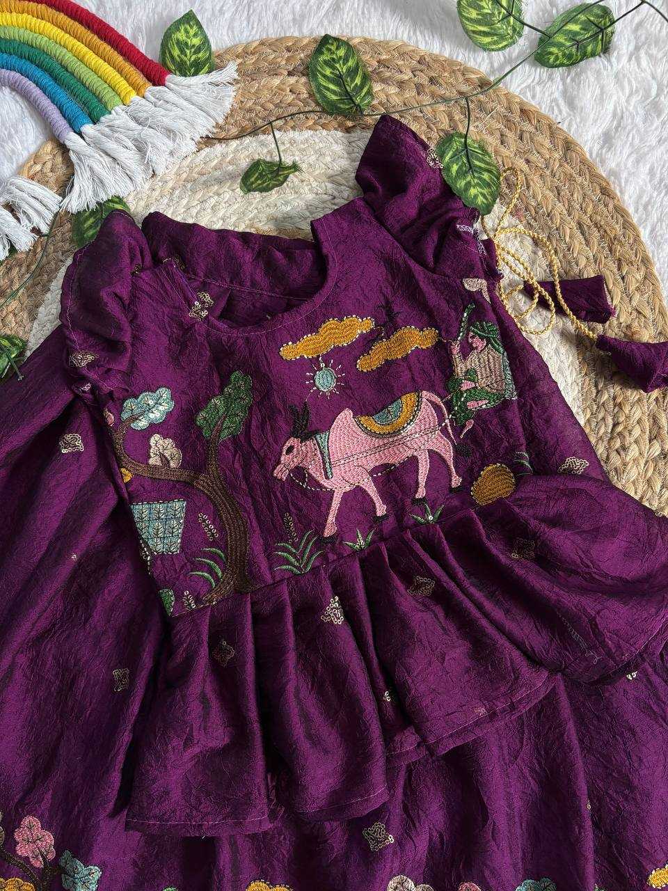 Ynf Space Silk KESH709 38 Kids Wear Wholesale Kids Designer Frock Kids Lehenga Choli Kids Festive Wear Manufacturer- Kids Exports