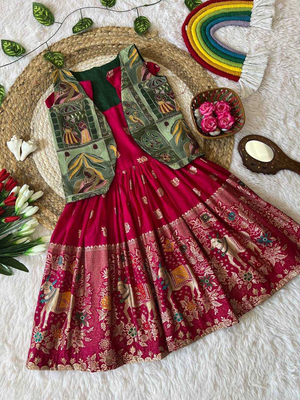 Ynf Space Silk KESH709 39 Kids Wear Wholesale Kids Gown Kids Designer Frock Kids Party Wear Ethnic Manufacturer- Kids Exports