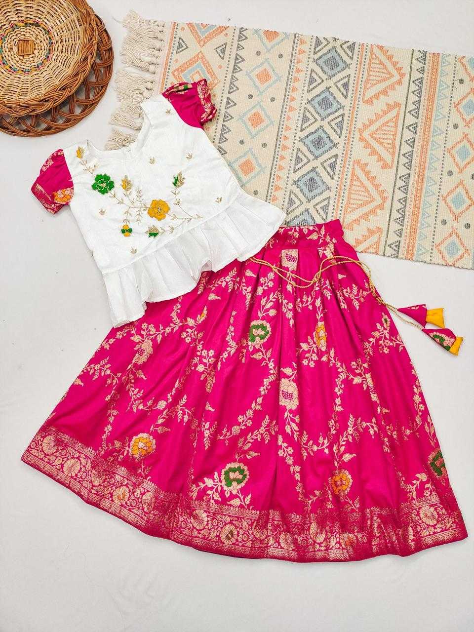 Ynf Banarasi Soft Silk RIN235 Soft Silk Kids Wear Wholesale Kids Designer Frock Kids Festive Wear Kids Party Wear Ethnic Manufacturer- Kids Exports