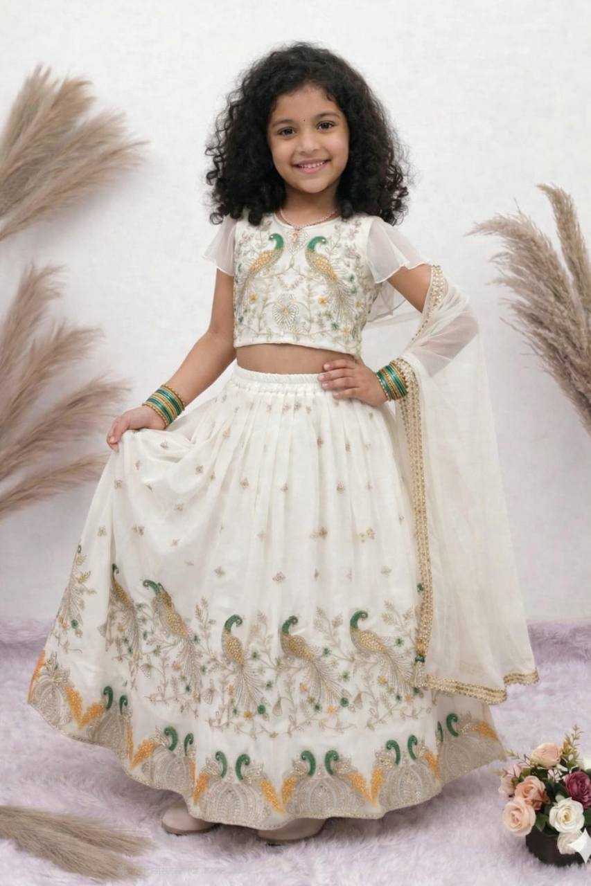 Ynf Georgette KESH650 multi Kids Wear Wholesale Kids Lehenga Embroidered Frock Kids Traditional Outfits Manufacturer- Kids Exports