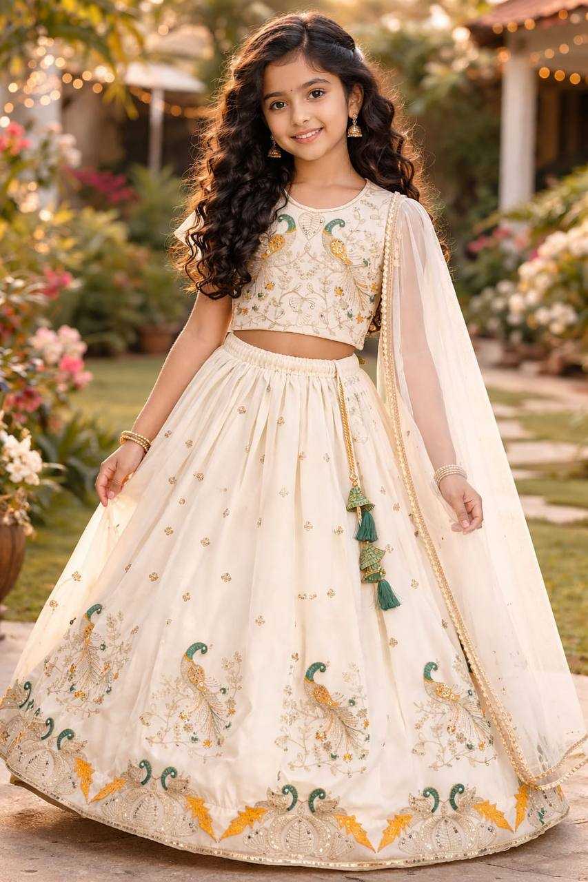 Ynf Georgette KESH650 multi Kids Wear Wholesale Kids Lehenga Embroidered Frock Kids Traditional Outfits Manufacturer- Kids Exports