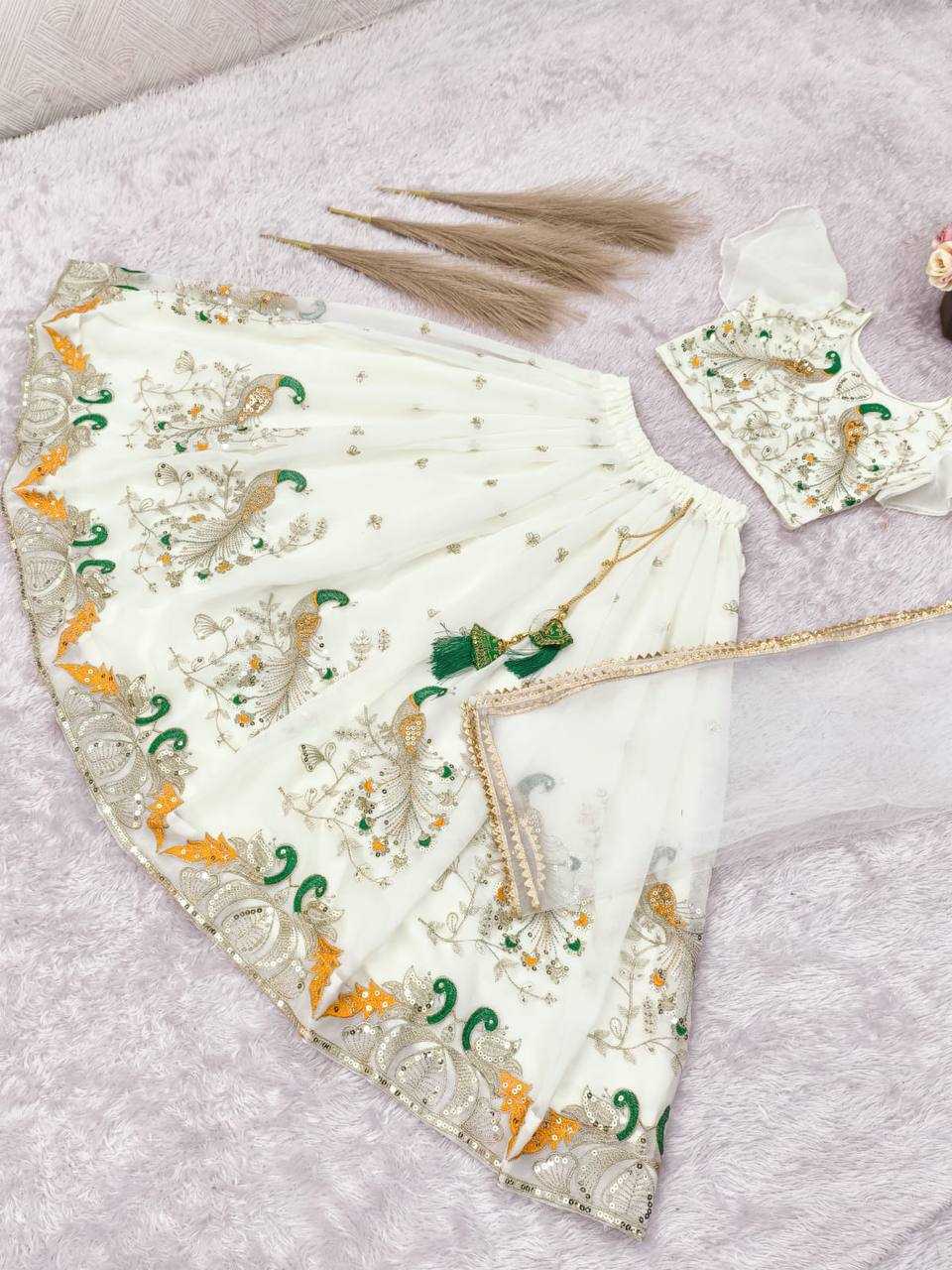 Ynf Georgette KESH650 multi Kids Wear Wholesale Kids Lehenga Embroidered Frock Kids Traditional Outfits Manufacturer- Kids Exports