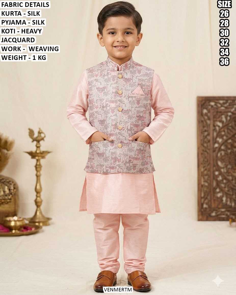 Ynf Silk KESH481 223 Kids Wear Wholesale Boys Kurta Pyjama Embroidered Frock Manufacturer- Kids Exports