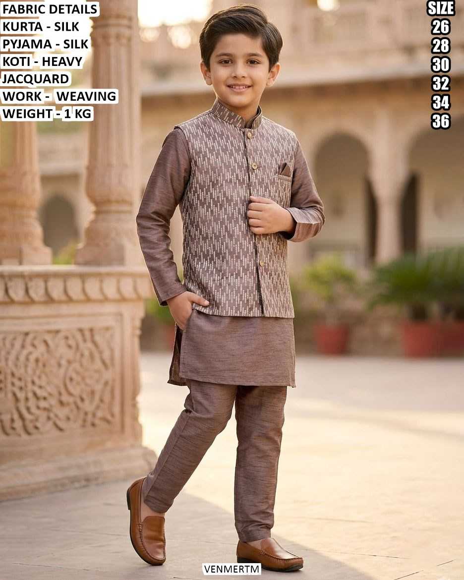 Ynf Silk KESH481 223 Kids Wear Wholesale Boys Kurta Pyjama Embroidered Frock Manufacturer- Kids Exports