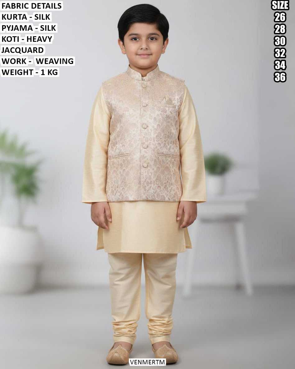 Ynf Silk KESH481 223 Kids Wear Wholesale Boys Kurta Pyjama Embroidered Frock Manufacturer- Kids Exports