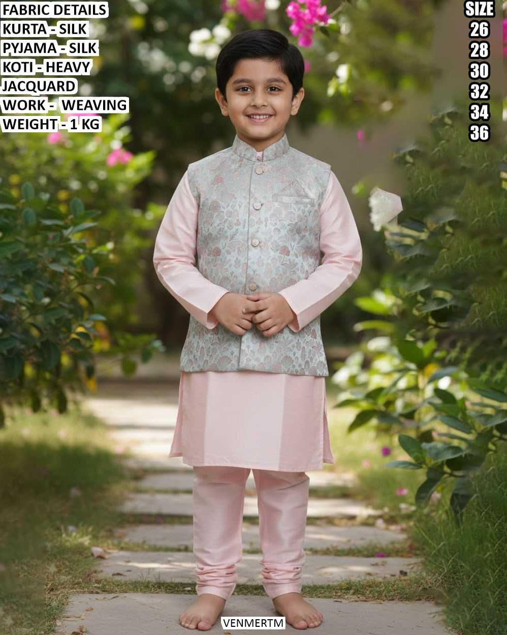 Ynf Silk KESH481 223 Kids Wear Wholesale Boys Kurta Pyjama Embroidered Frock Manufacturer- Kids Exports