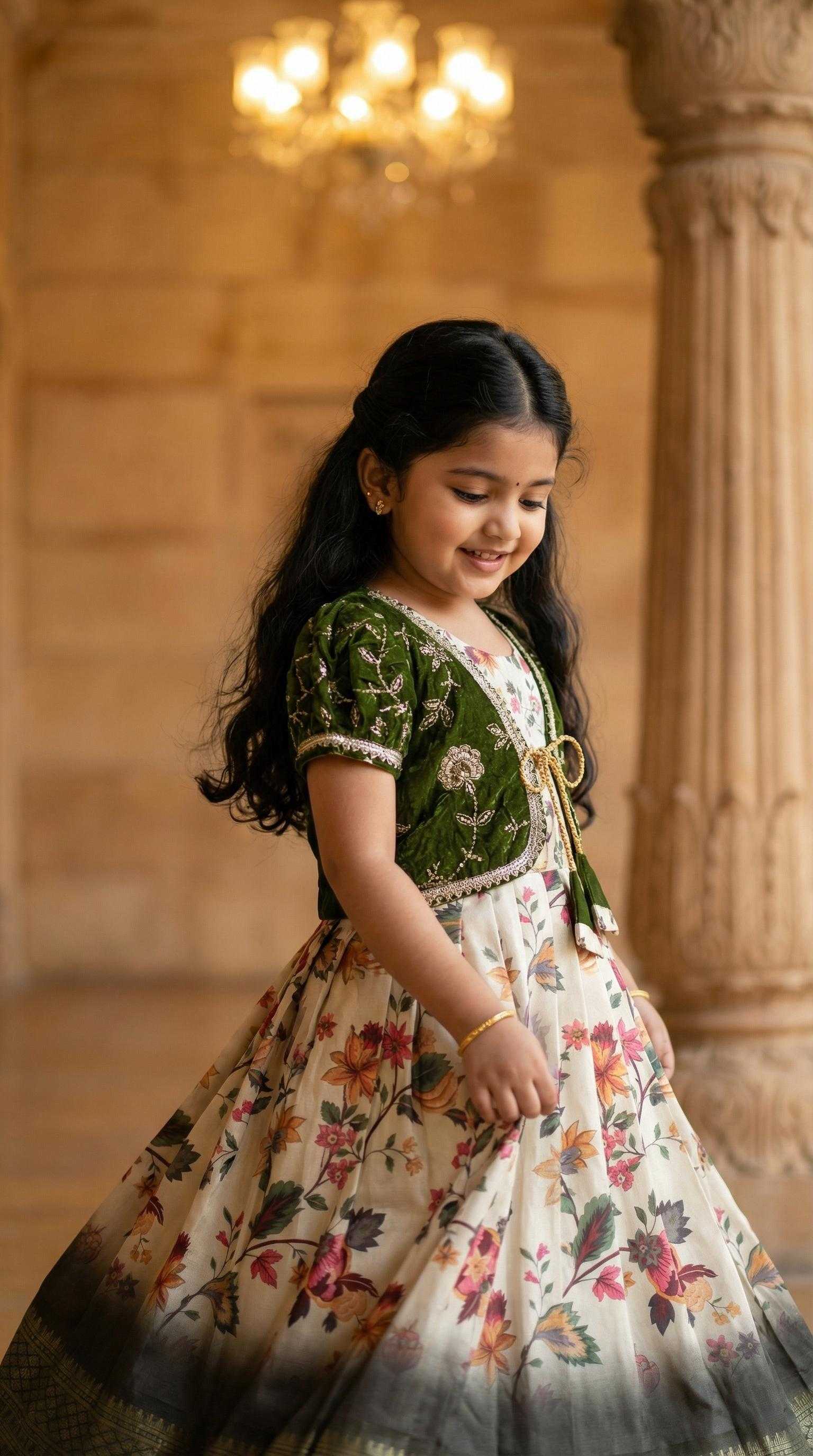 Ynf Soft Silk RIN235 Pure Zari Kids Wear Wholesale Kids Designer Frock Kids Lehenga Choli Kids Party Wear Ethnic Manufacturer- Kids Exports