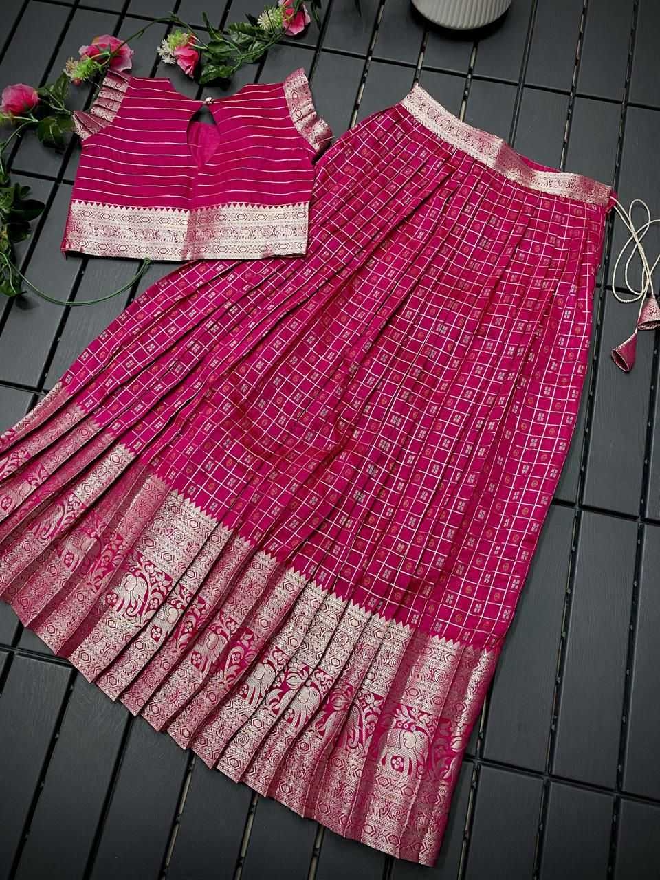 Ynf Soft Silk RIN235 sleeves blouse Kids Wear Wholesale Kids Designer Frock Kids Traditional Outfits Kids Lehenga Choli Manufacturer- Kids Exports