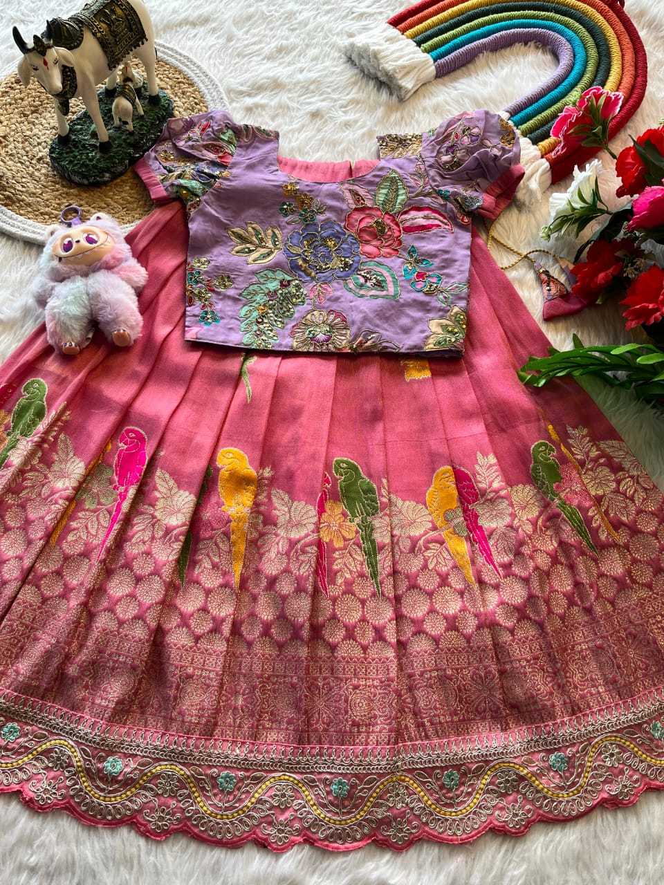 Ynf Tissue Silk RIN235 Graceful Tradition Kids Wear Wholesale Kids Lehenga Kids Designer Frock Kids Festive Wear Manufacturer- Kids Exports