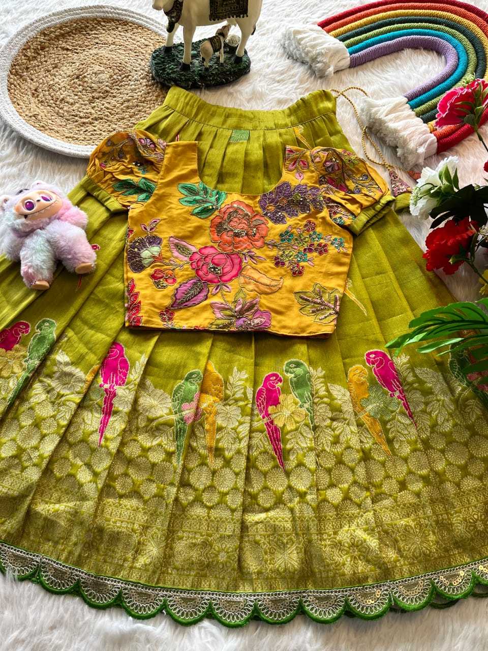 Ynf Tissue Silk RIN235 Graceful Tradition Kids Wear Wholesale Kids Lehenga Kids Designer Frock Kids Festive Wear Manufacturer- Kids Exports